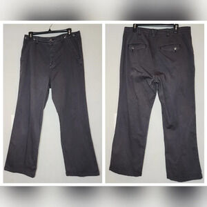 Pilcro Anthropologie grey twill straight wideleg utility pants women's size 29